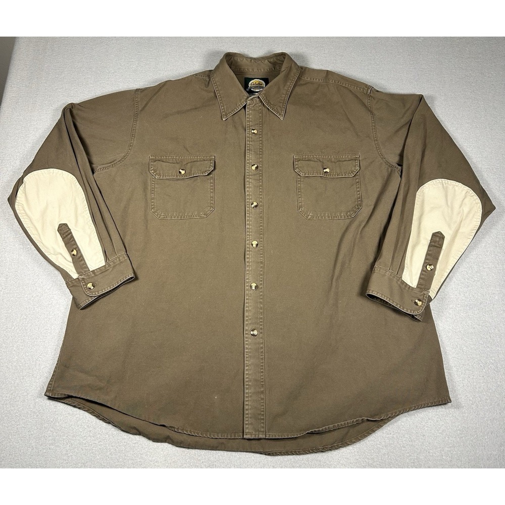 Mens Cabela's Canvas Shirt Long Sleeve Button Down Pocket Size XXL 3XL